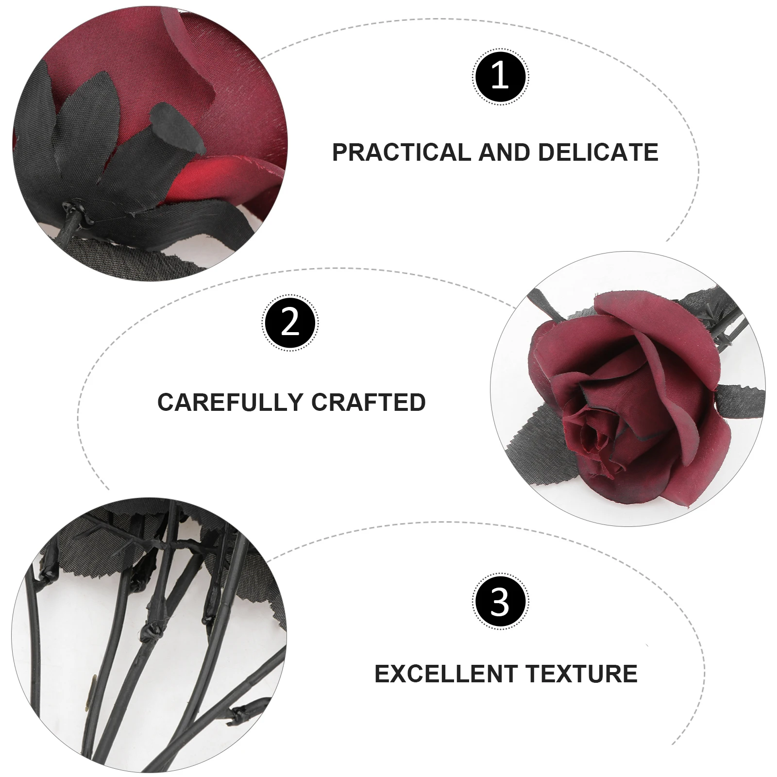 

5pcs Artificial Roses Decorative Flowers Faux Plastic Wedding Party ValentineSimulation Rose Floral Arrangement