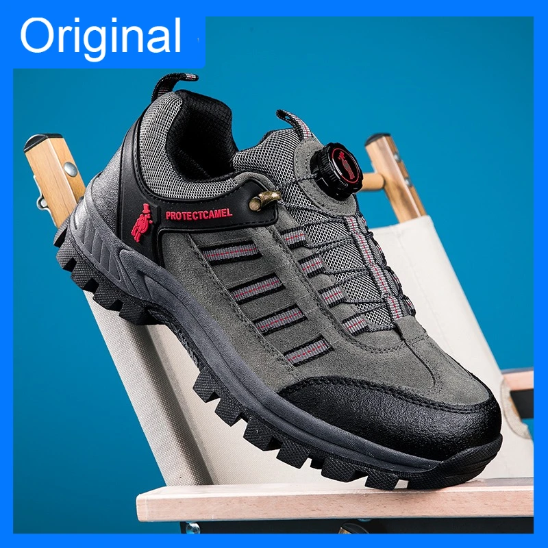 

Мужские классические удобные замшевые ботинки для активного отдыха, туризма и походов, новинка 2026 года, нескользящие спортивные кроссовки для кемпинга на открытом воздухе