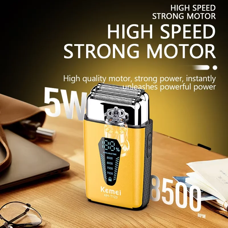 100% Kemei الشعر المتقلب الكهربائية ماكينة حلاقة اللحية المهنية أداة تهذيب اللحية قادين الشعر ماكينة حلاقة صغيرة للرجال KM-T123