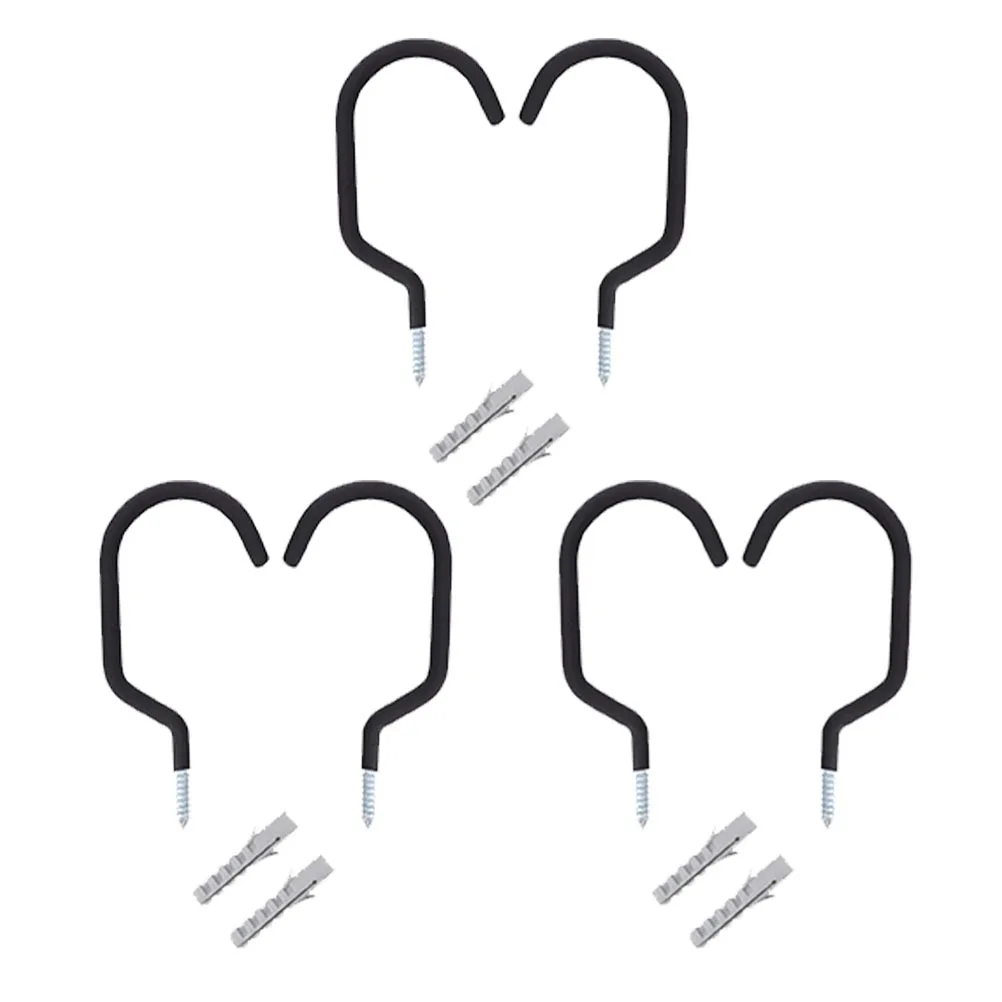 

6pcs Wall Bike Garage Hooks Hangers Garage Storage Sturdy Iron Rustproof Utility Hooks for Bikes Tools Ladders