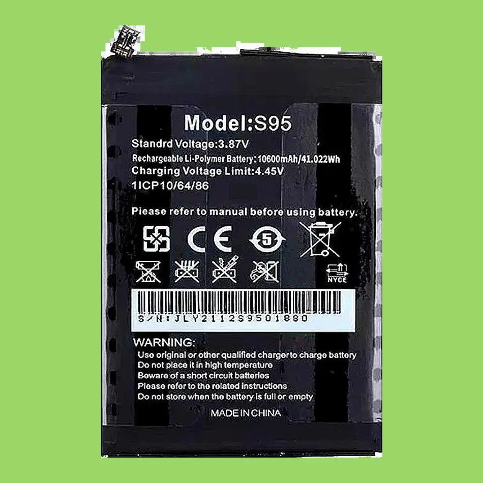 

Lightweight Mobile Phone Battery 10600Mah For Oukitel WP16 S95 High Compatibility