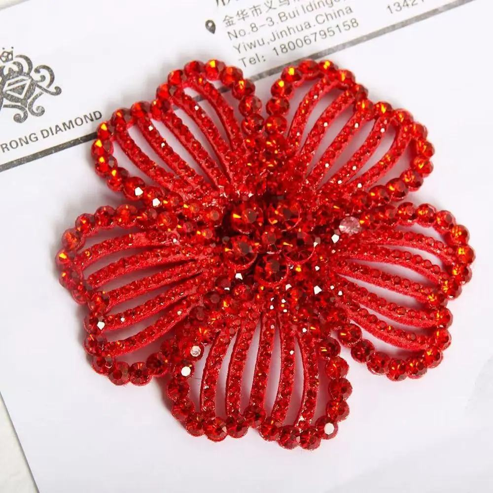 Cute 8cm Rhinestone Brooch DIY Exquisite Flower Brooch Flower Clothing Patch Clothing Accessories