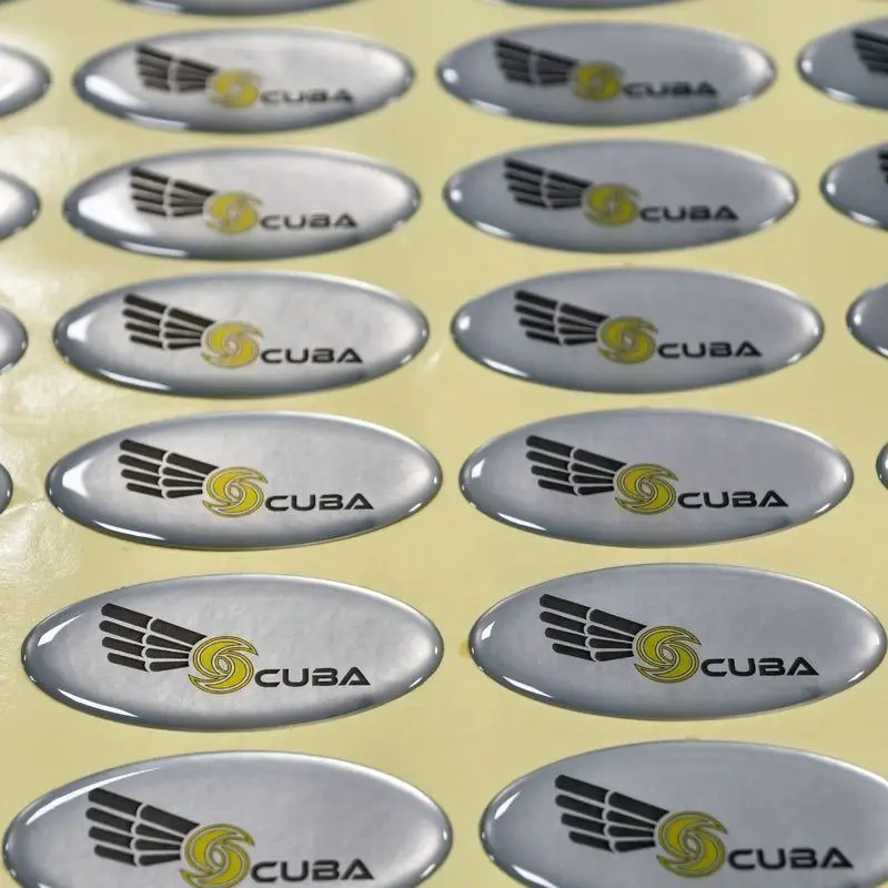 Customized waterproof and UV resistant dome sticker 3D soft PU epoxy resin dome sticker label for brand identification