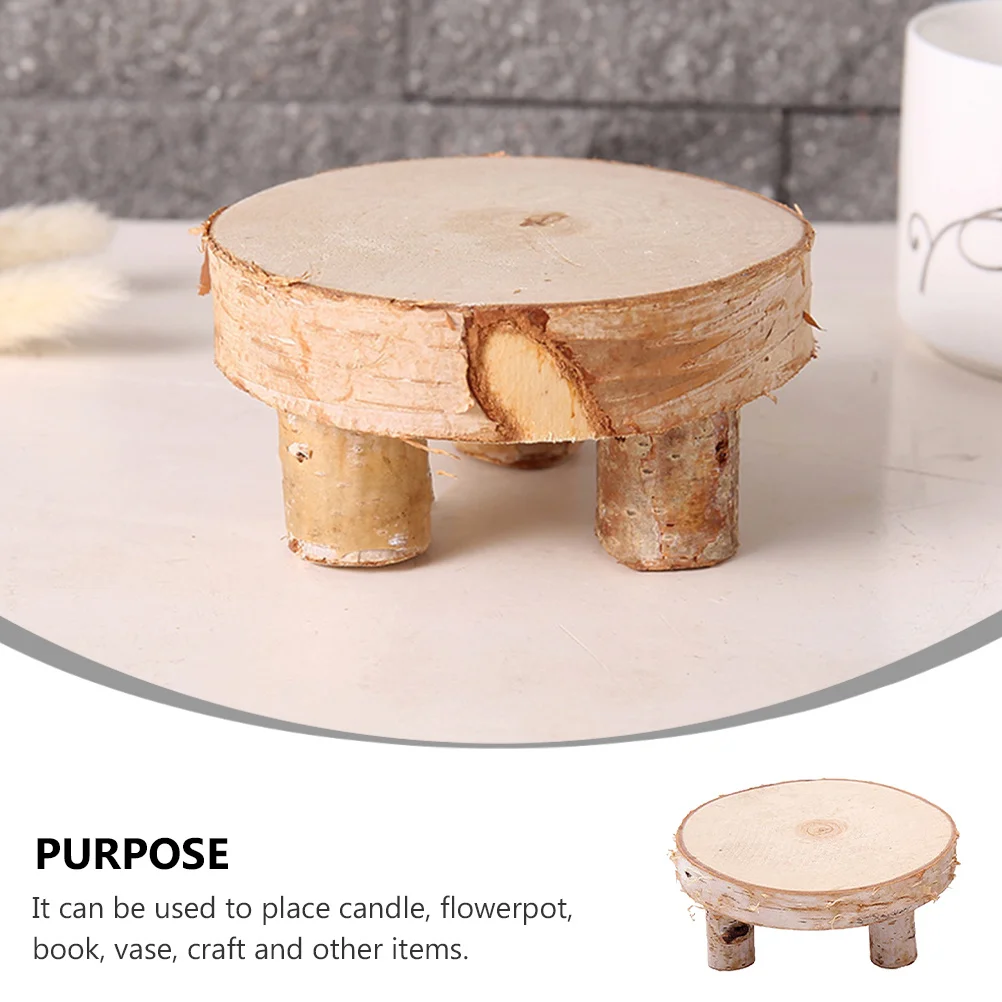

Birch Small Table Rustic Decor Wood Decoration Cake Pan Wooden Centerpieces Woodcraft