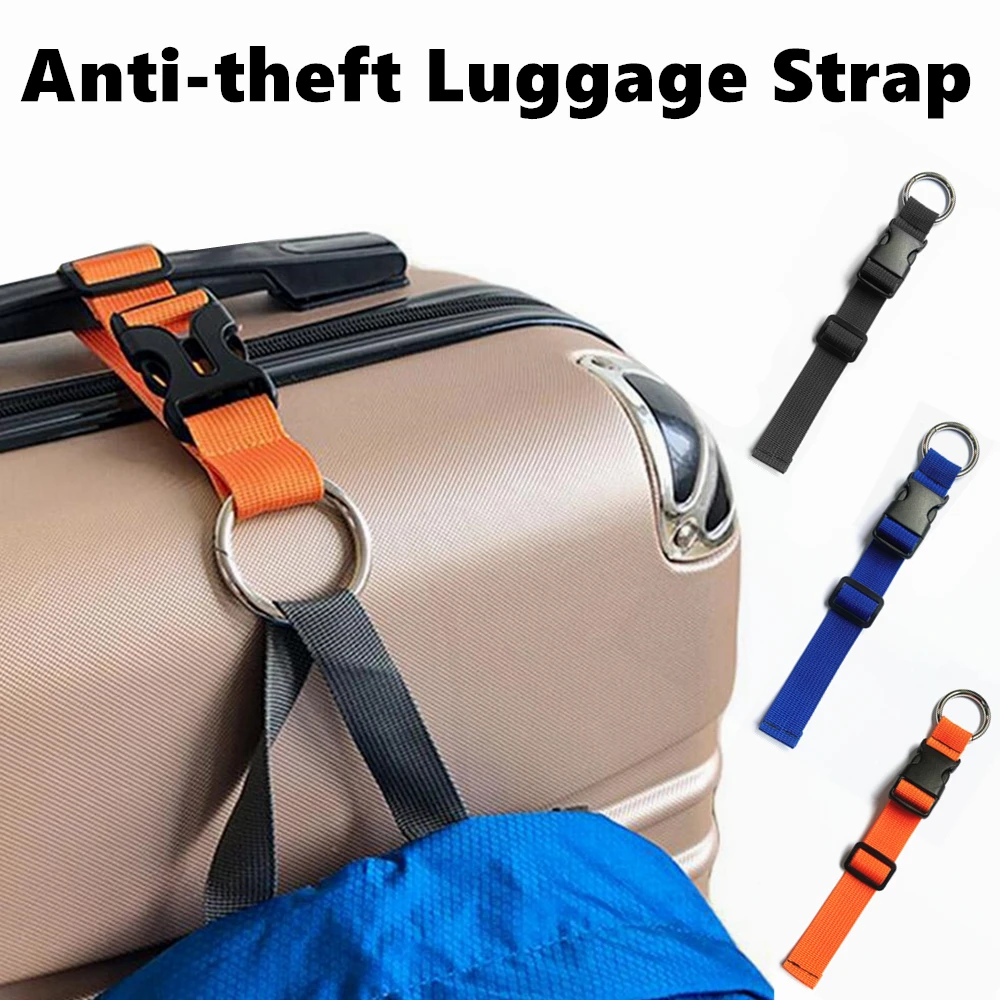 Portable Black Nylon Anti-theft Luggage Strap Holder Gripper Add Bag Handbag Clip Use To Carry Multitool Storage Fixing Straps