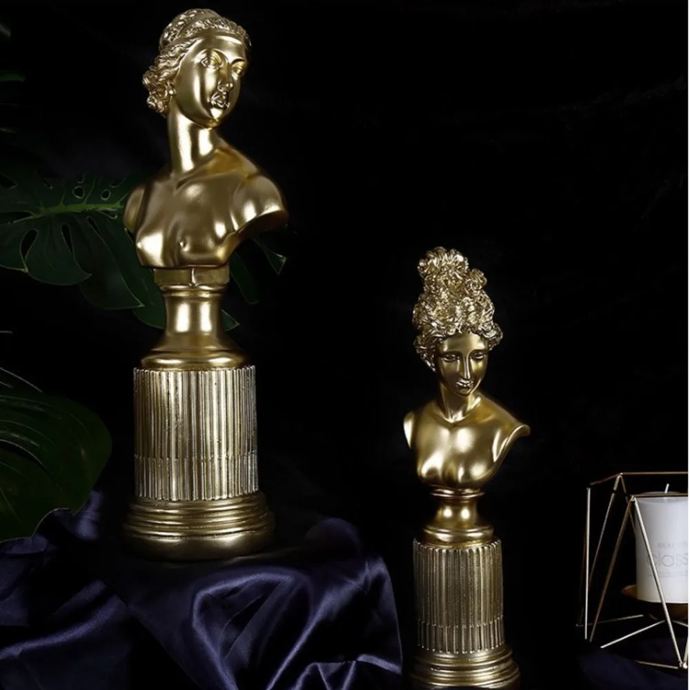 

Nordic Light luxury wind gold goddess statue ornaments resin crafts model room simulation figure sculpture furnishings