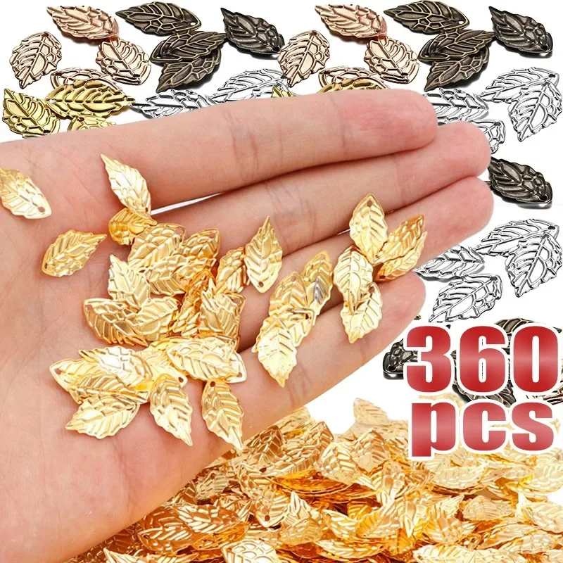 DIY Metal Leaf Pendant Bracelets Necklace Making Multicolor Charms Retro Lightweight Leaves Pendants Vintage Jewelry Accessories