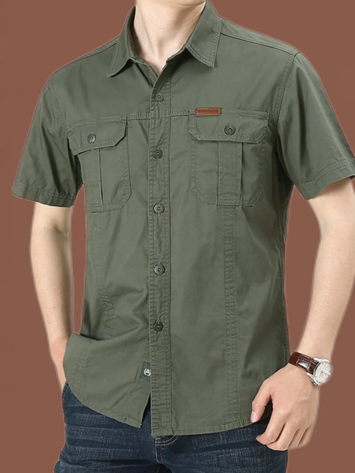 

Loose Fit Men's Workwear ort Sve irt Comfortable Breathable Youthful Sle for Autumn Season Versatile Versatile irt