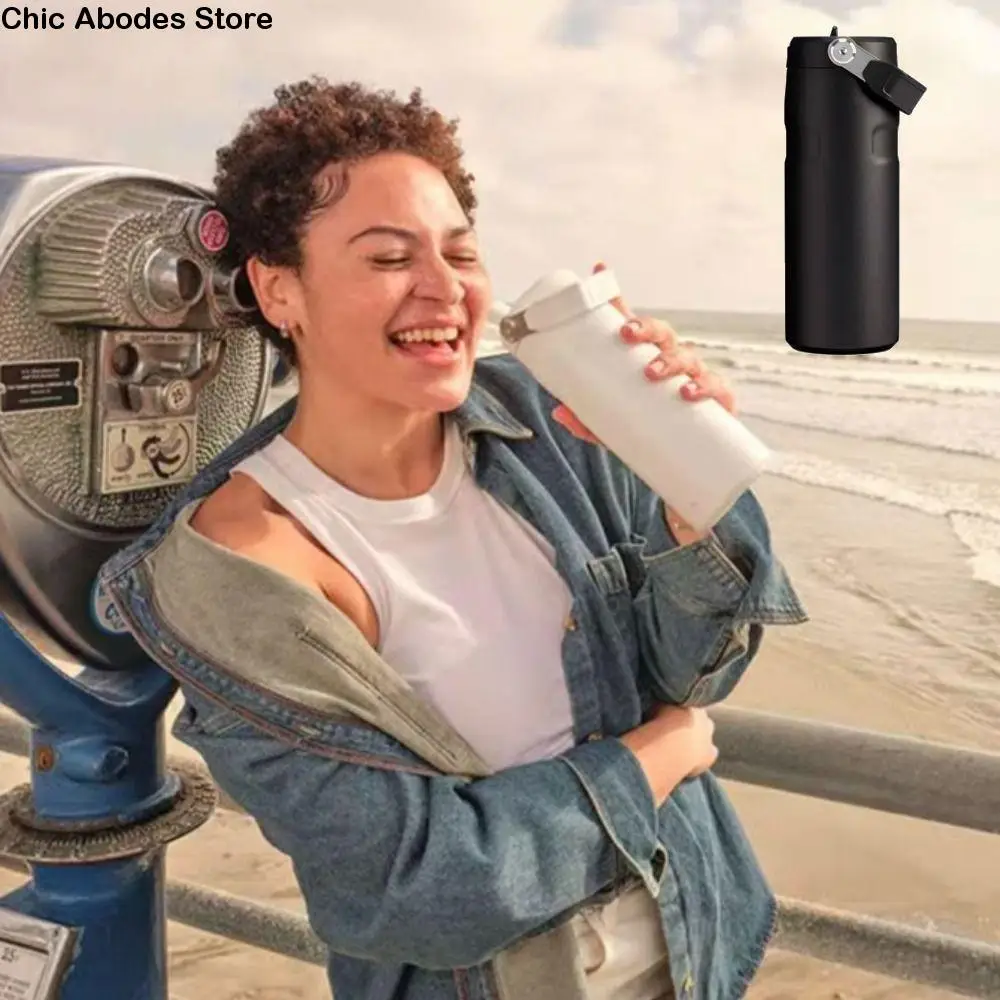 

Portable Stainless Steel Insulated Sports Bottle Double-Layer 16oz Thermal Cup Leak Proof Vacuum Bottle Outdoor