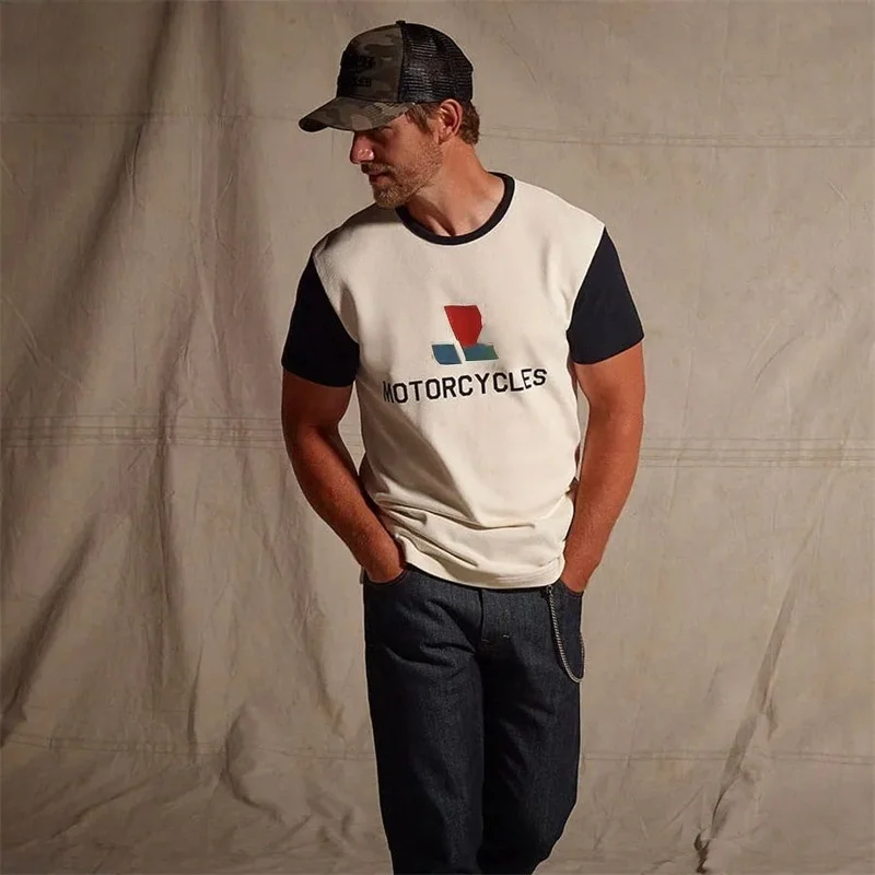 

Triumph Retro Short Sleeved Motorcycle Racing Suit, Quick Drying Printed Off-road Riding Suit, Top T-shirt