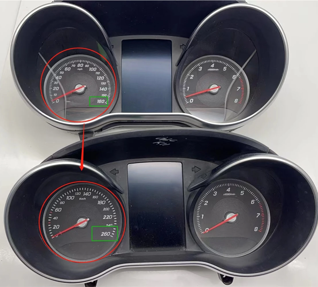 For Mercedes-Benz C GLC Class W253 X253 W205 C300 C43 GLC300 GLC43 Speedometer Dials Gauge Pod Paper From MPH to km/h Cover Kit