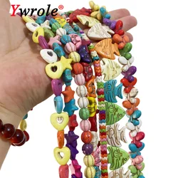 Colorful Turquoise Butterfly Cross Fish Shape Loose Natural Stone Beads for Jewelry Making Diy Bracelet Earrings Accessories