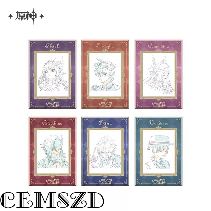 

[Подлинная] игра Genshin Impace FES ShangHai, оригинальный набор карточек для произведений искусства, персонаж аниме, коллекционные карты, аксессуары