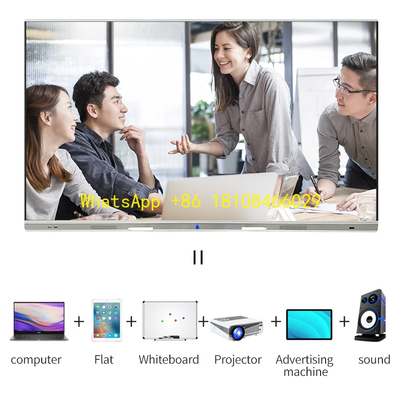 لوحة تفاعلية إلكترونية ذكية تفاعلية مقاس 75 بوصة للمدارس ومتاجر البيع بالتجزئة وعرض الفيديو لاستخدام مراكز التسوق والمترو الأنفاق