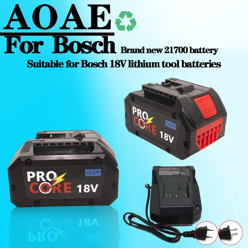 for Bosch 18V 10.Ah Professional System Cordless Tool BAT609 BAT618 GBA18V8 21700 Battery 18V 10.0Ah ProCORE Replacement Battery