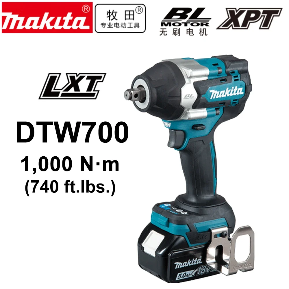 

NEW Makita DTW700 Brushless Electric Wrench High Torque 18V Cordless Drill Screwdriver Rechargeable Electric Tools Torque Wrench