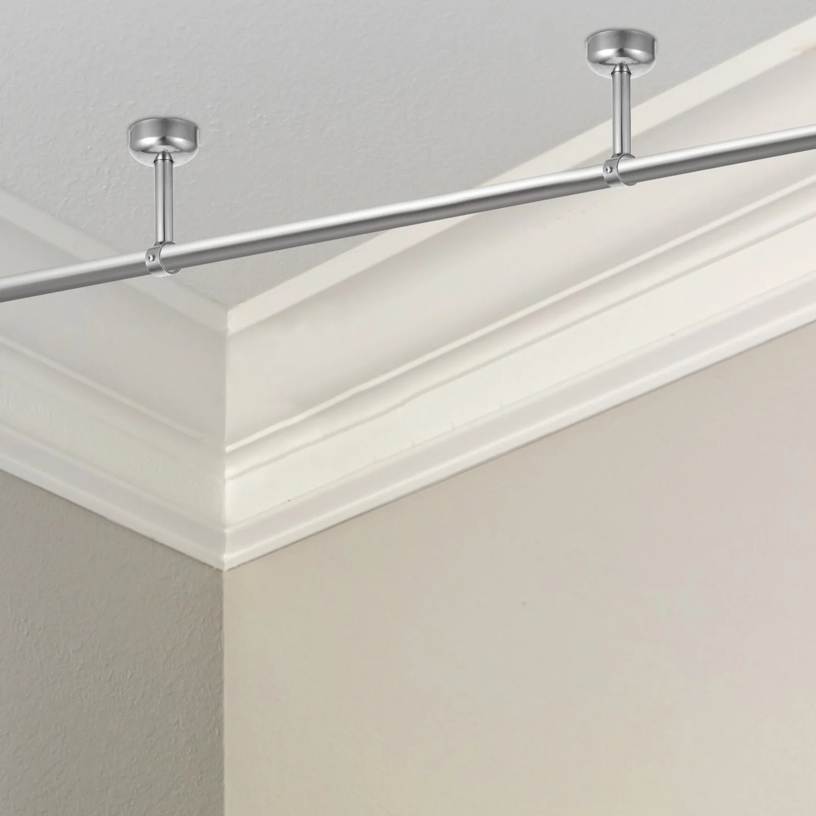 

2Pcs Closet Rod Holders Stainless Steel Heavy Duty Wardrobe Support Bracket Rail Socket for Clothes Hanging Rod Bracket Set