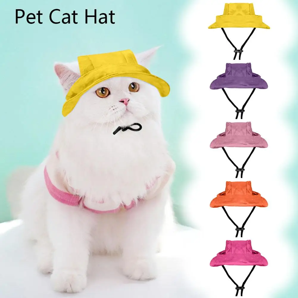 Cute Pet Hat Hats For Dog Baseball Cap Hat Pet Hats For Small Dogs S With Ear Holes Adjustable Drawstrin K6r1