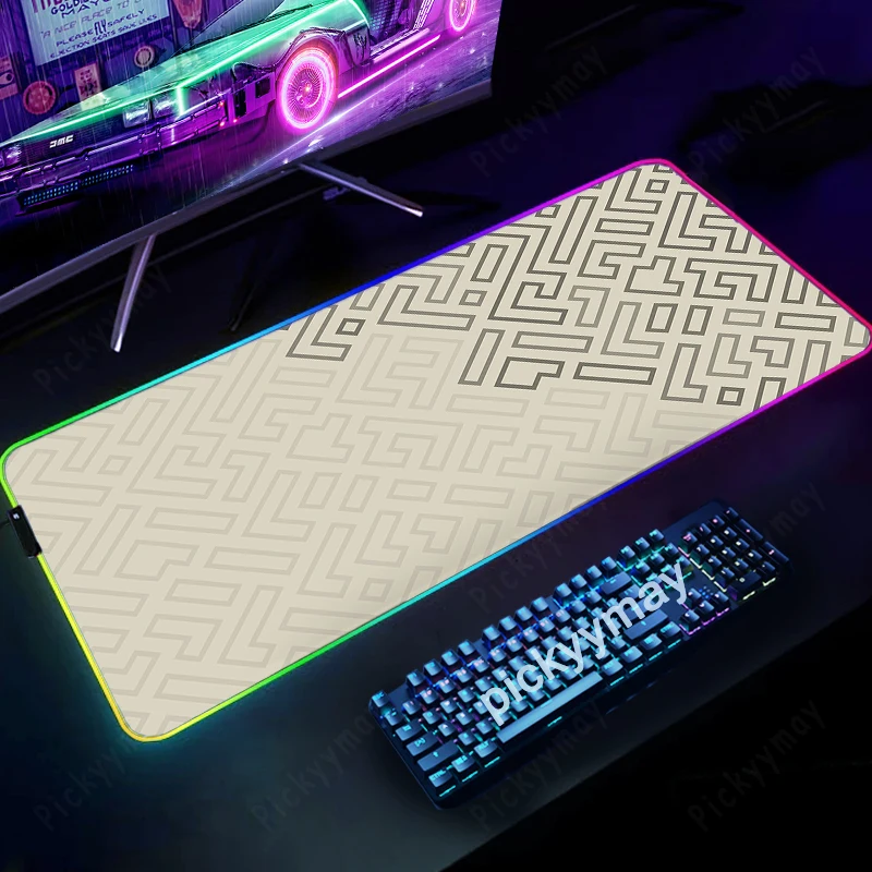 

RGB Gaming Mousepads Desk Pad 100x55cm Keyboard Mat LED Gamer Mousepad XXL Mouse Pads Luminous Mouse Mats Geometric Lines