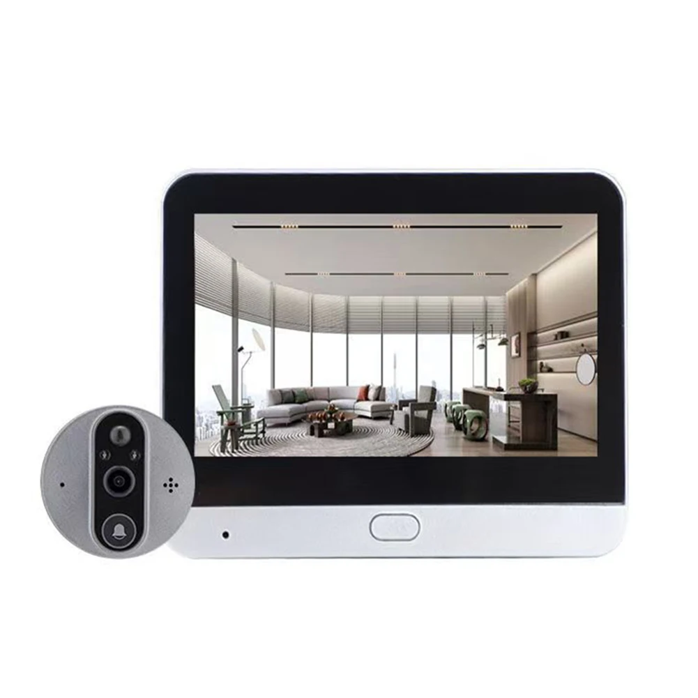 

Камера-глазок, Wi-Fi 1080P, 4,3 дюйма, HD 2-сторонняя камера с отверстием, визуальный дверной звонок, PIR, домашние дверные просмотры, оборудование для безопасности дверей