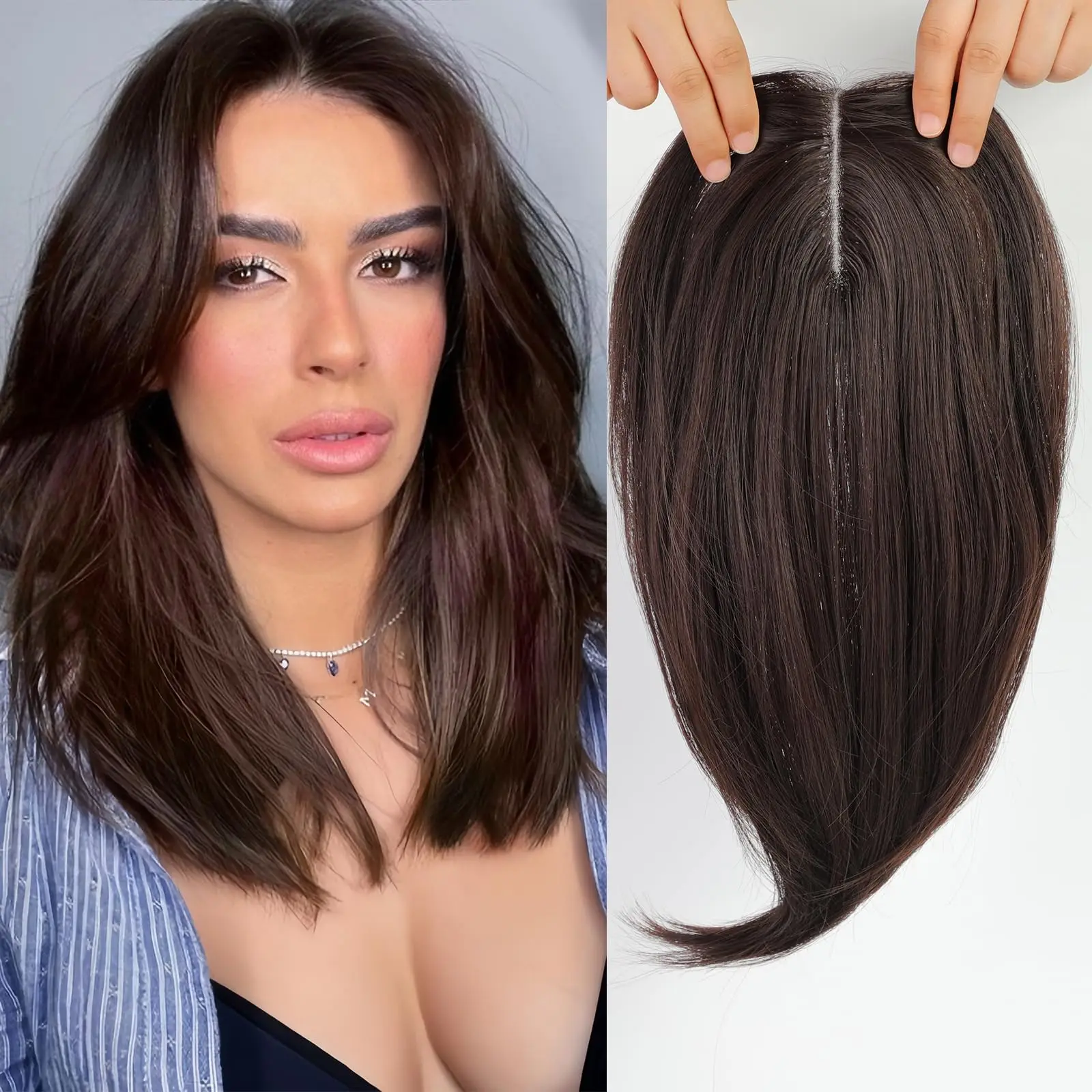 

Оптовая продажа, лучшая цена, 100% топпер для человеческих волос | Парик на клипсе | Шиньон для глобального рынка | Быстрая доставка авиапочтой