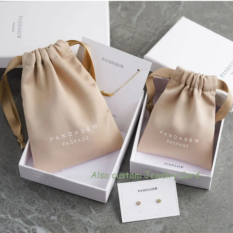 Nude Thicker Silk Gift Bags 7x9cm 8x10cm 9x12cm 13x17cm Perfume Eyelashes  Jewelry Drawstring Sachets