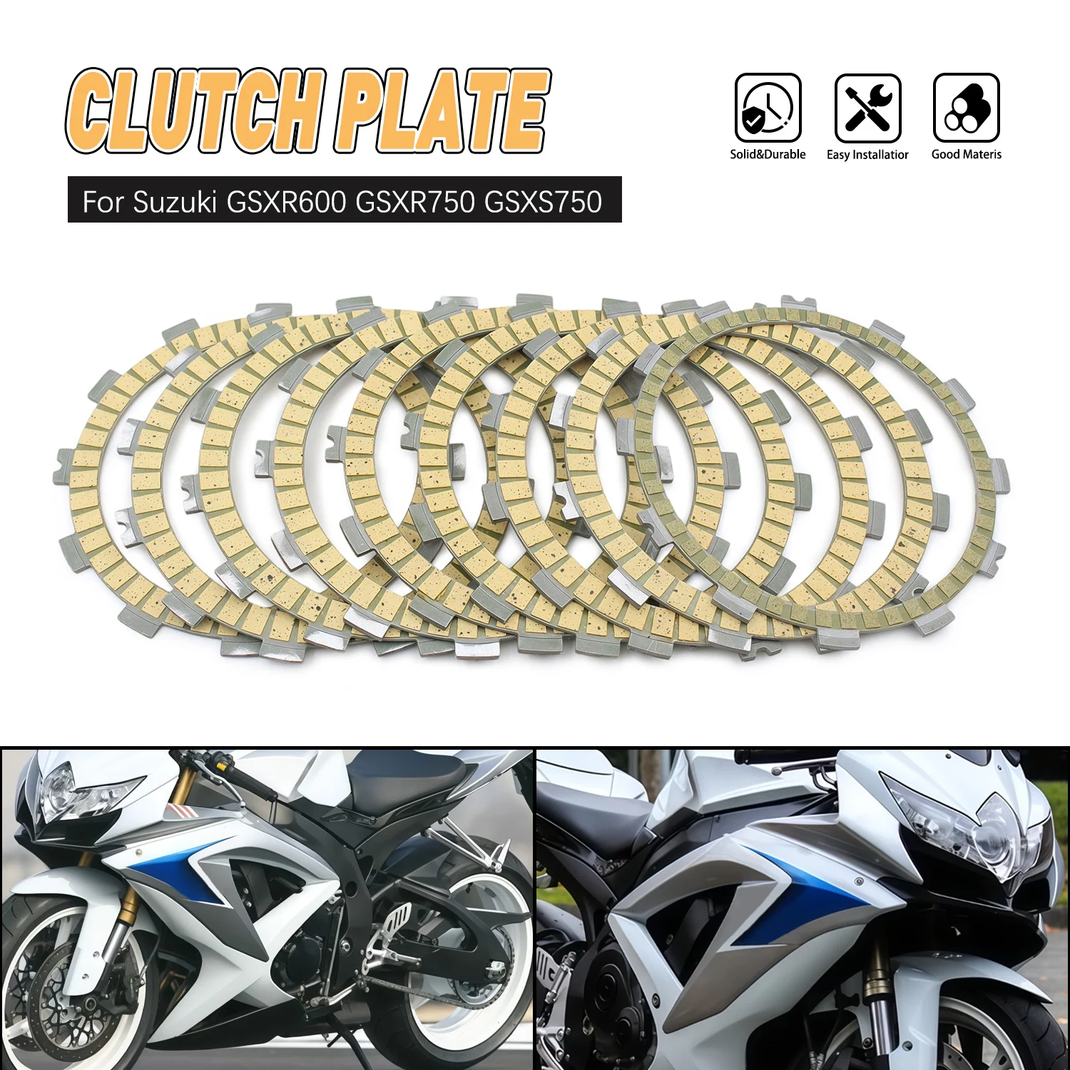 

For Suzuki GSXR750 2006-2021 GSXR600 2008-2021 GSXS750 2015-2020 Motorcycle Friction Clutch Plates Disc