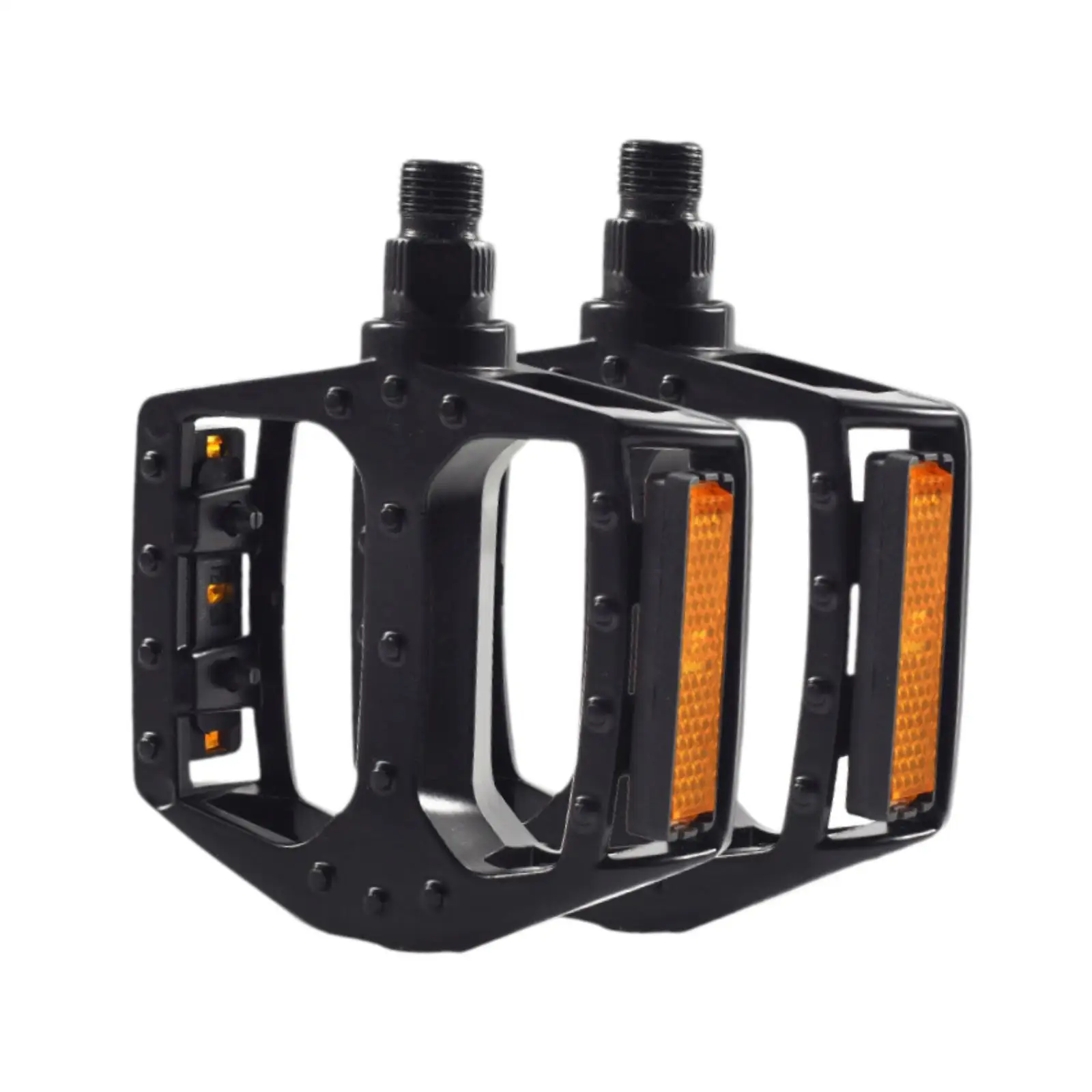 A Pair Bicycle Pedals with Reflective Panels Replace Parts Easily Install Generic Accessories Sturdy Versatile Anti Slip