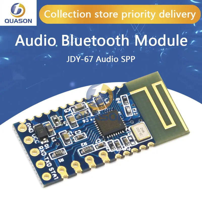 JDY-67デュアルモードオーディオbluetoothモジュールjdy 67オーディオspp bluetooth ble透明パススルーモジュール