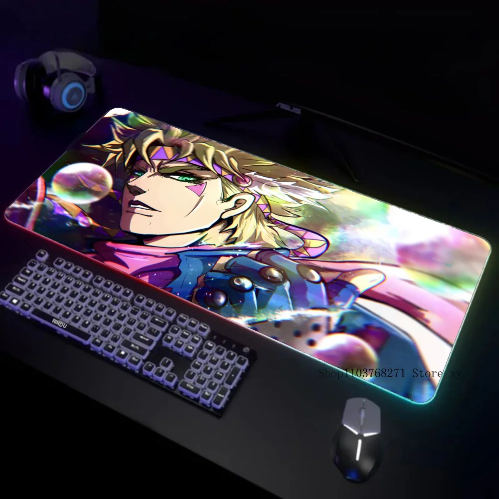 Jojo César Mousepad XXL RGB Gaming Mouse Pads HD Negro Accesorios para jugadores LED grande