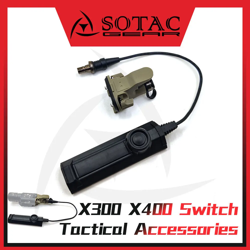 

SOTAC GEAR Tatical Weaponlight Remote Pressure Switch for X300 X400 Series Flashlight Fit 20mm Picatinny Rail