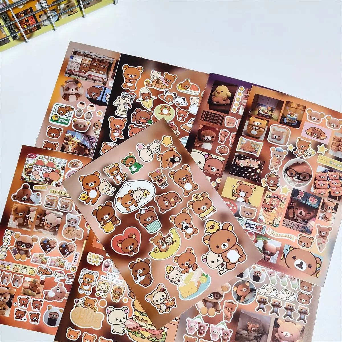 8PCS Cartoon Rilakkuma Cute Stickers DIY Cut Membrane Hand Account Decoration Sticker Children’s Gift Decals Toy