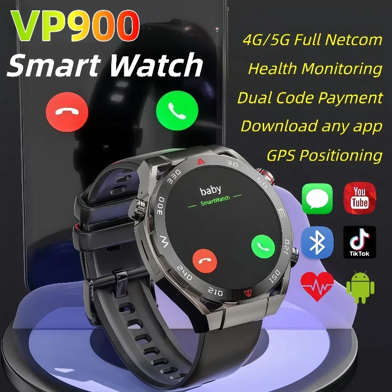 

Smart Watch VP900 GPS Built-in Compass 466*466 AMOLED Screen Heart Rate Monitor Bluetooth Call Waterproof Man Woman Smartwatch