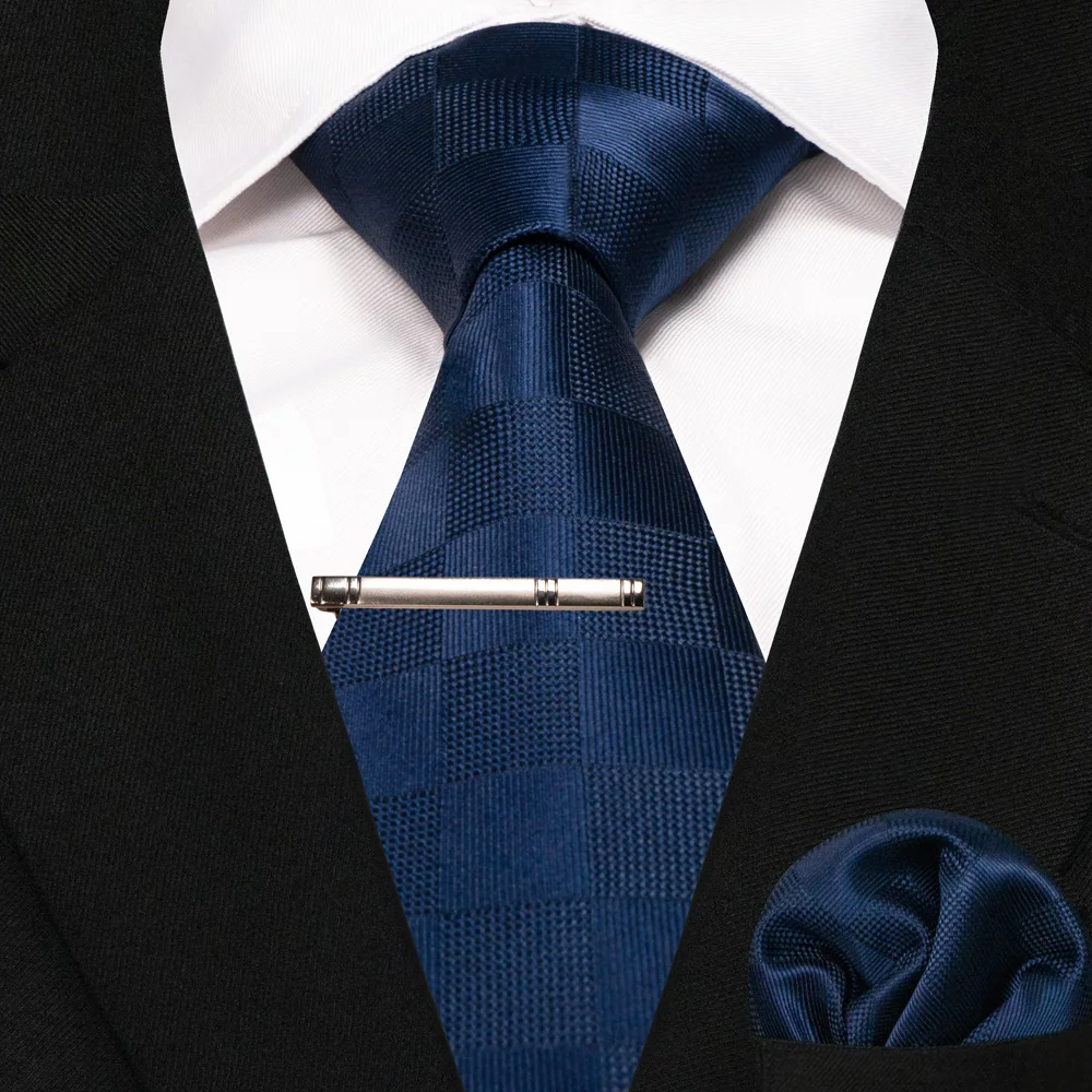 Grün Schwarz Plaid Streifen Krawatte für Männer Mode Seide Hochzeit Krawatte Einstecktuch Manschettenknopf Set Geschenk Herren Krawatte Business Party Zubehör – Detail 3