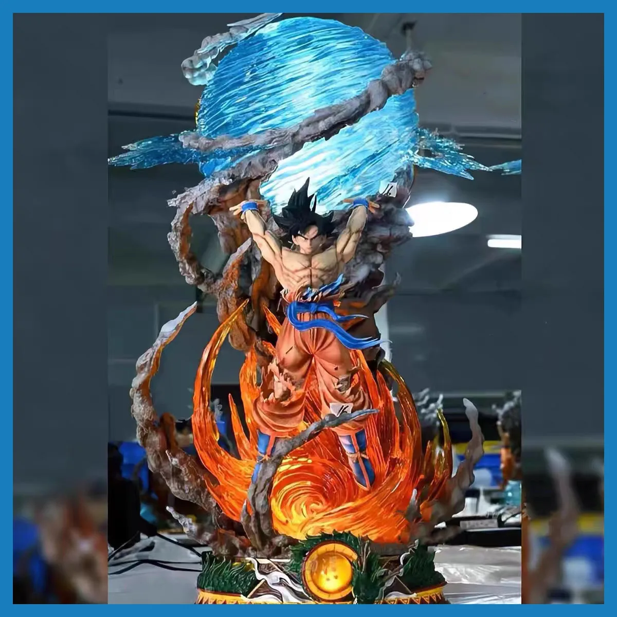 Figuras de Dragon Ball de 25cm, figuras de Anime Spirit Bomb Sou Goku, estatua de Pvc de Super Saiya, modelo de figura de acción, colección de juguetes, regalo