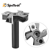 SpeTool 1pc CNC Spoilboard Surfacing Router Bit 8mm 12mm Shank 2-Flute Carbide Insert Slab Flattening Router Planer Bit for Wood