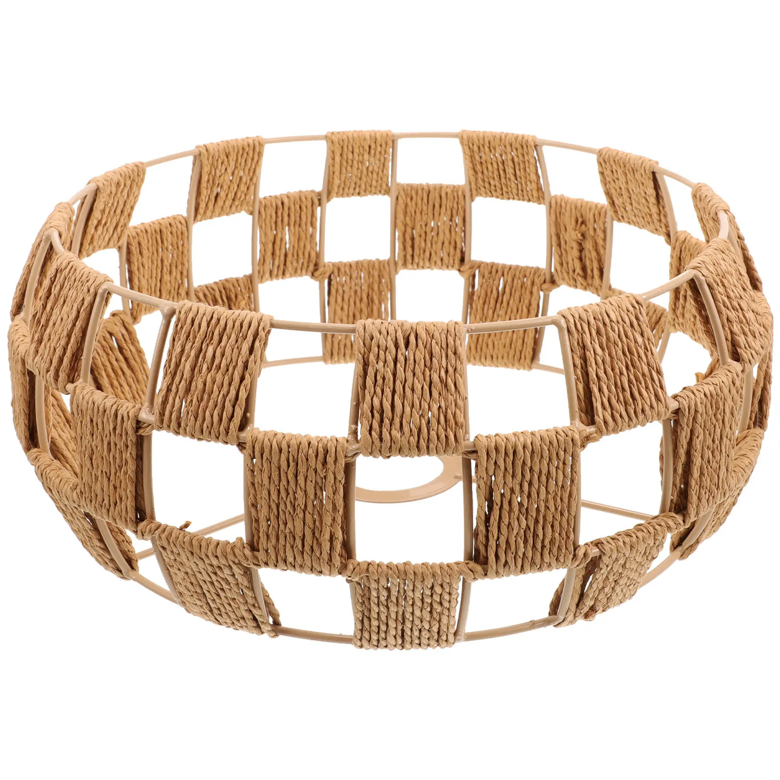 

Japanese Retro Lamp Shade Rustic Style Ceiling Light Shade Paper Iron Weaving Lampshade Indoor Light Cover Decorative Lamp