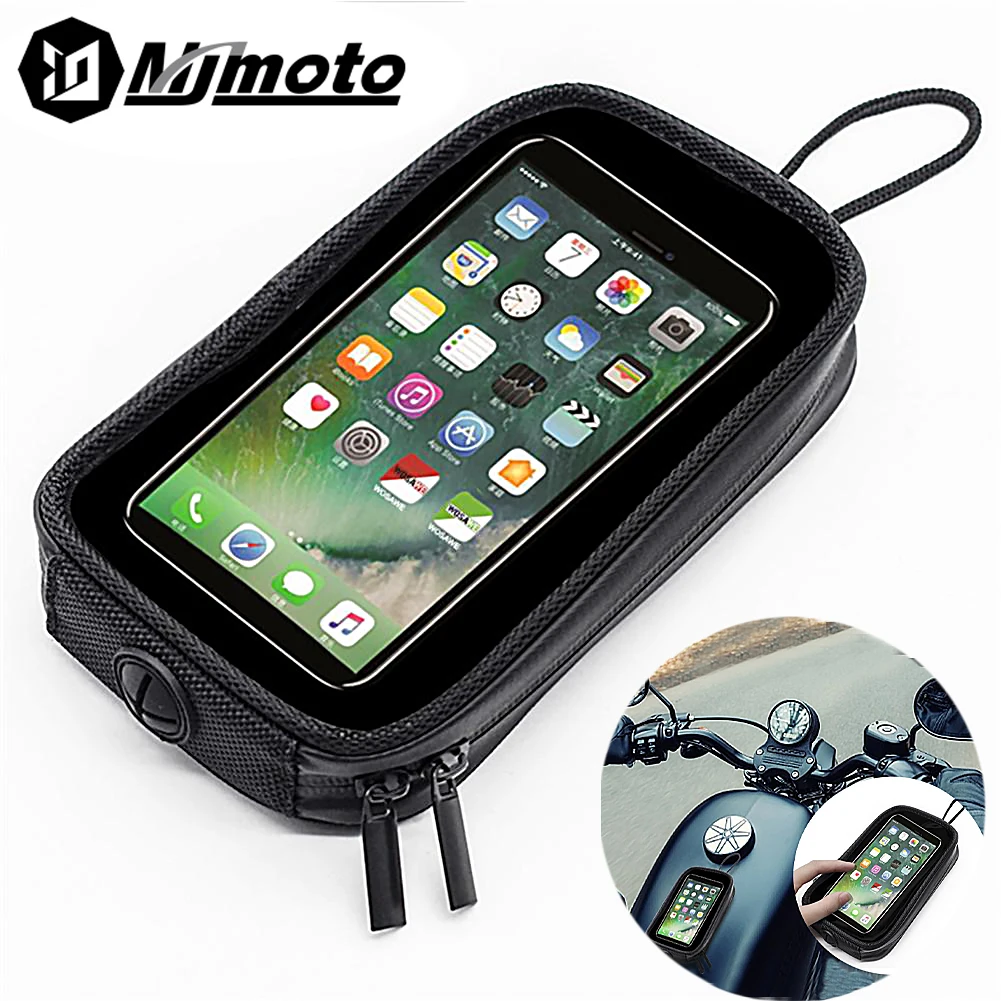 Mini Motorbike Magnetic Tank Bag Outdoor Adventure Waterproof Motorcycle Tank Backpack Magnetic Phone Holder Black Lightweight