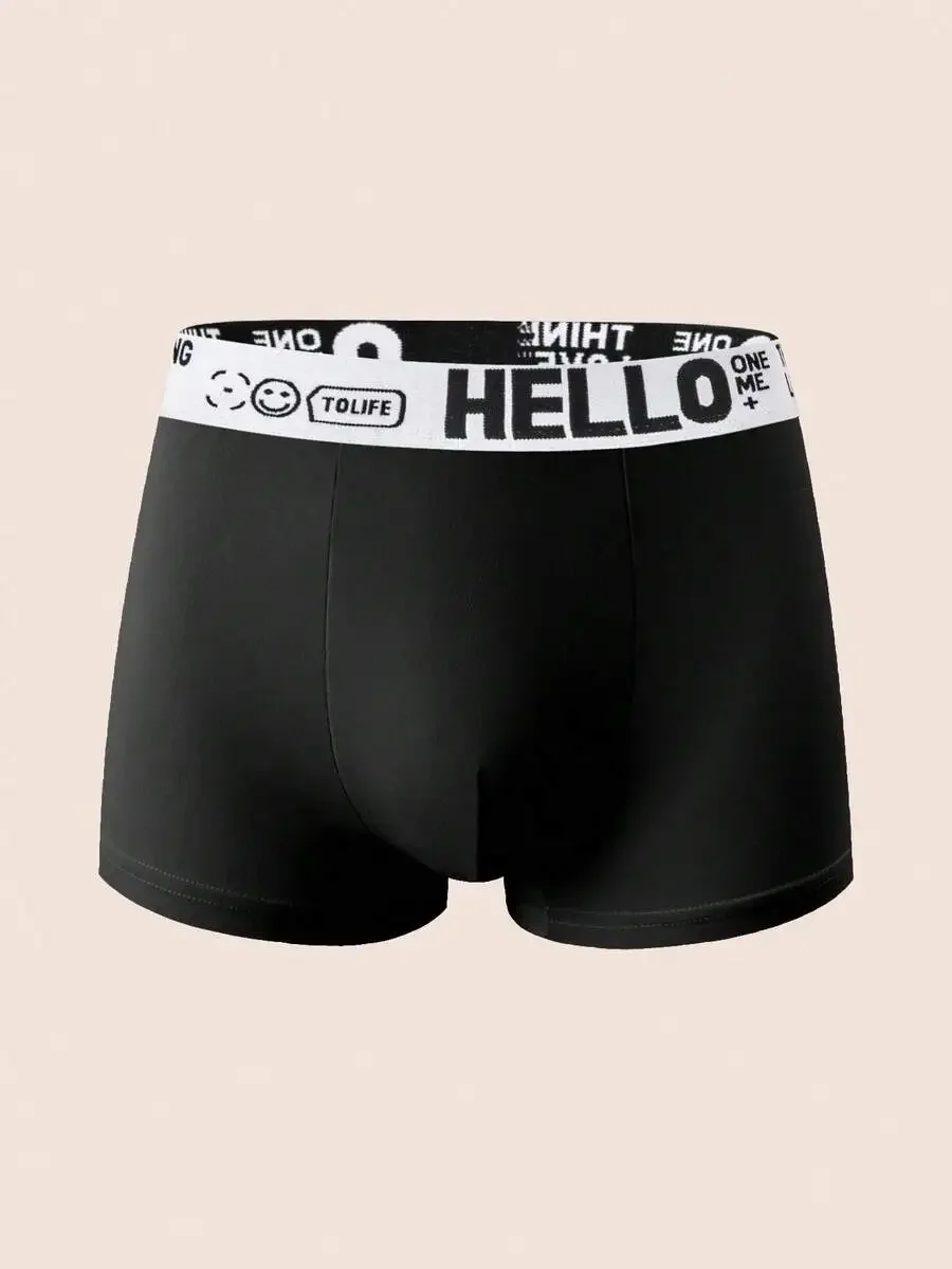 

Mens Boxer Briefs With Contrast Letter Waistband