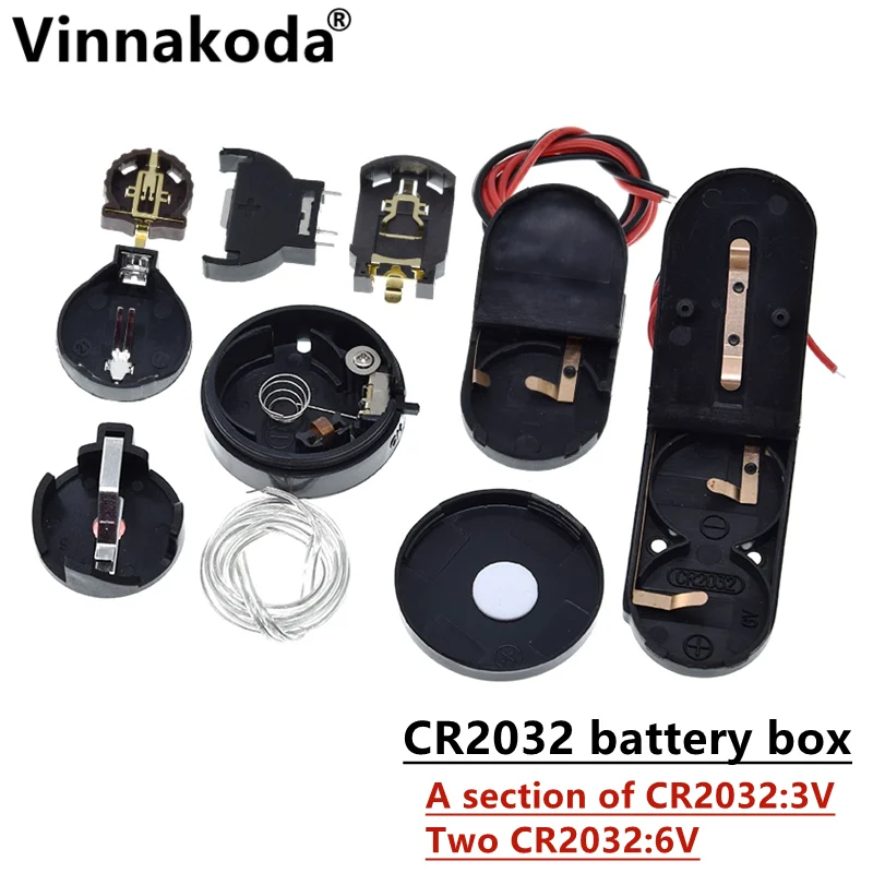 CR2032 CR2025 CR1220 button battery box with switch with cable installed one battery 3V installed 2 batteries 6V