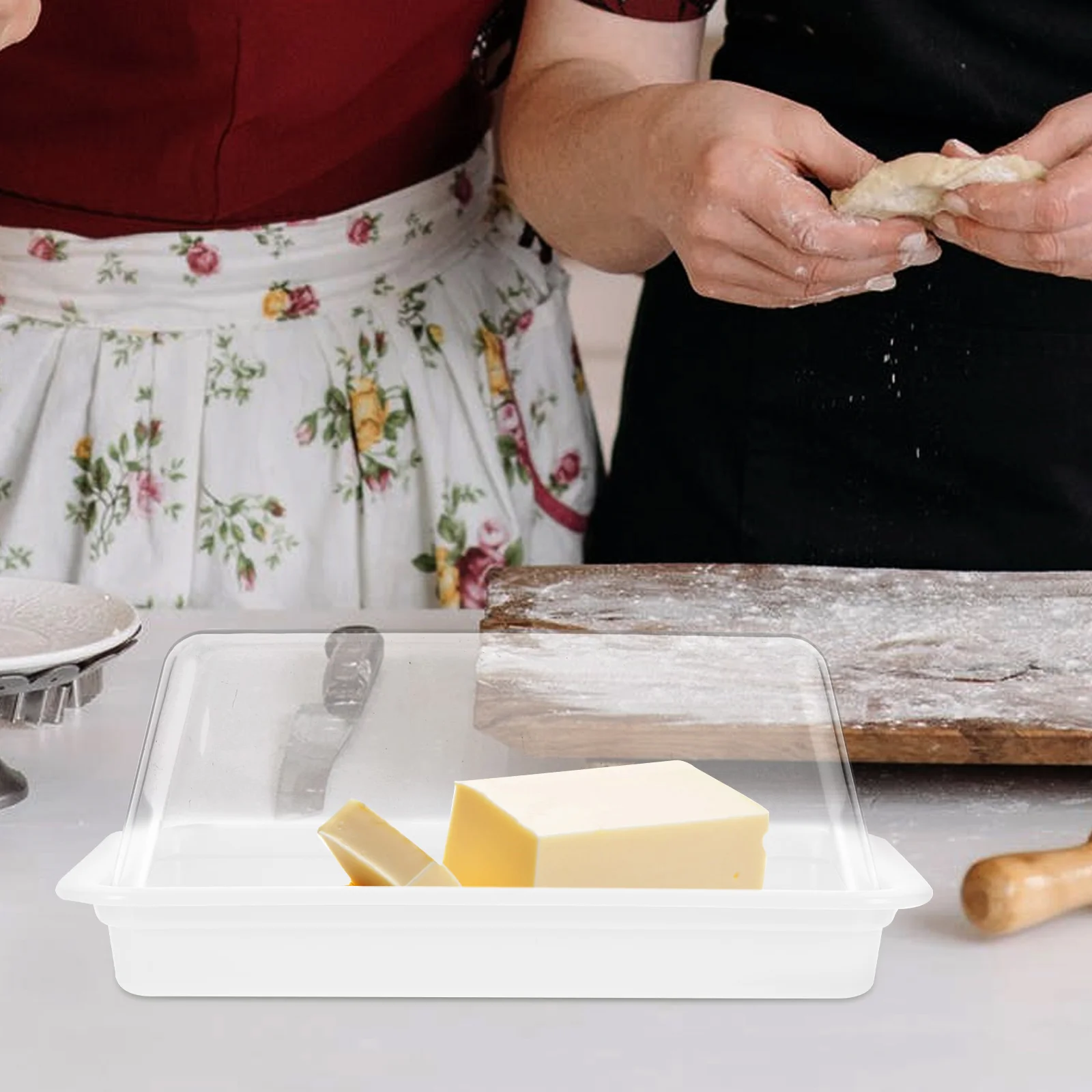 

Butter Box Crisper Keeper Holder Food Serving Tray Kitchen Gadget High Grade Dustproof Mothproof Airtight Storage Fresh