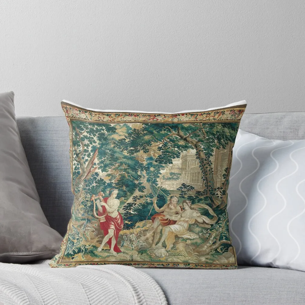 Orpheus Playing the Lyre to Hades and Persephone, from Orpheus and Eurydice or The Metamorphoses Throw Pillow Christmas Pillow