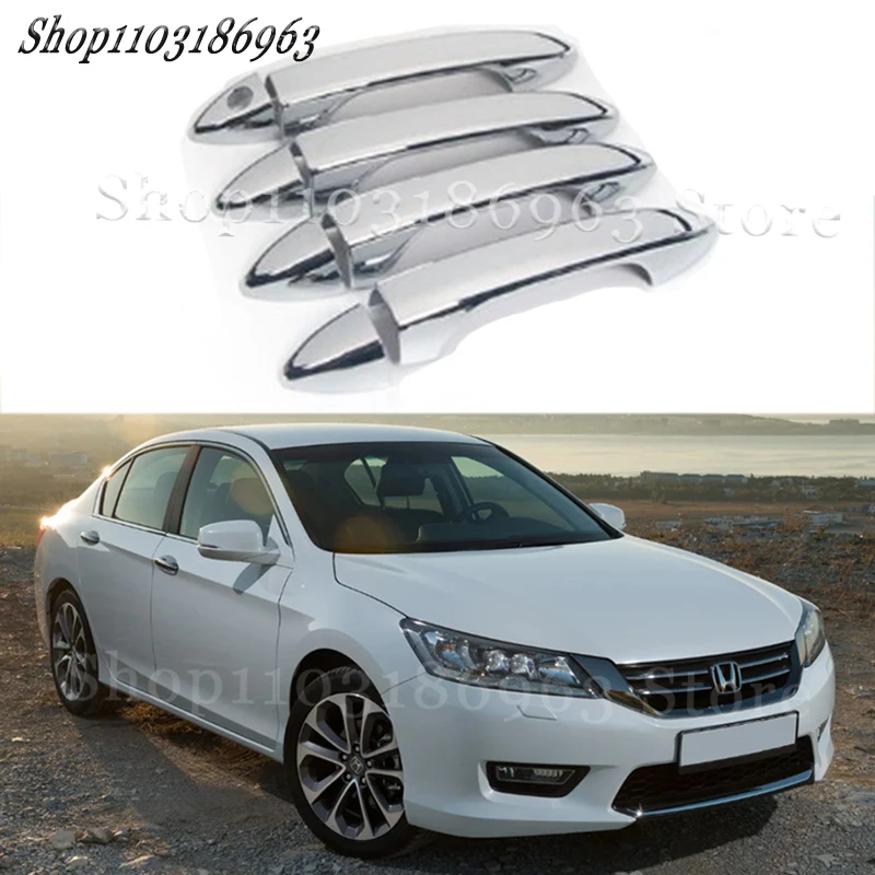 

Глянцевая черная накладка на дверную ручку, наклейка, отделка для Honda Accord 9th 2013-2017, автомобильная наклейка, аксессуары для стайлинга автомобиля, крышка