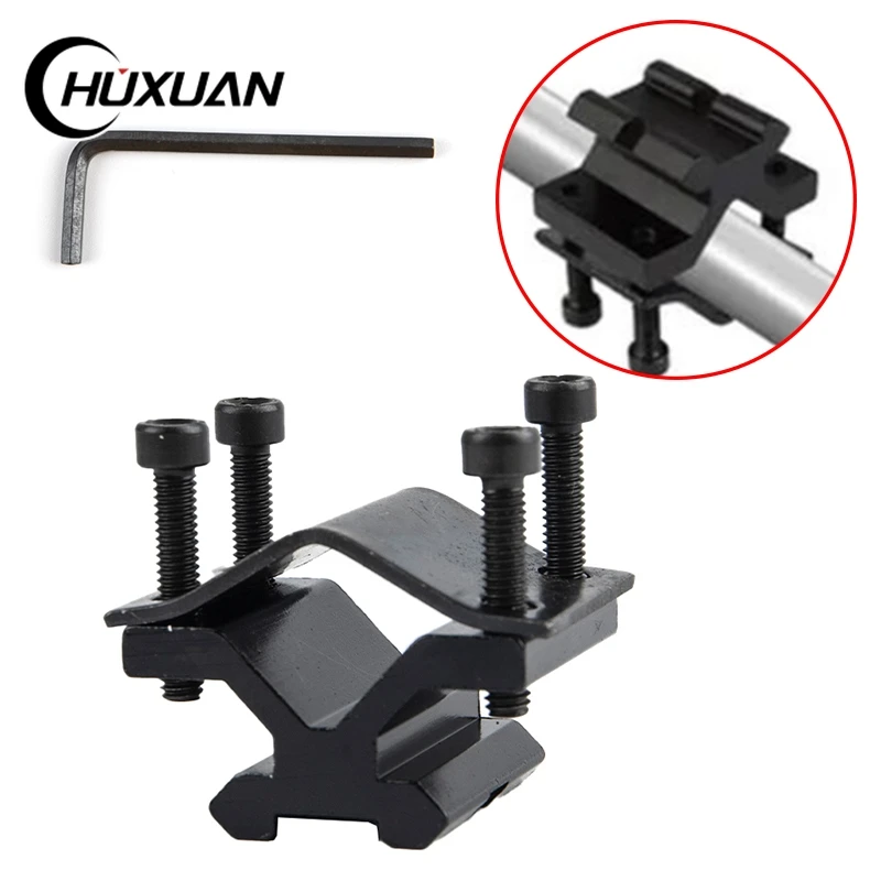 1Pcs Tactical Universal Adjustable Rail 20mm Picatinny Weaver Barrel Mount Adapter For Scope Flashlight Laser Tools Accessories