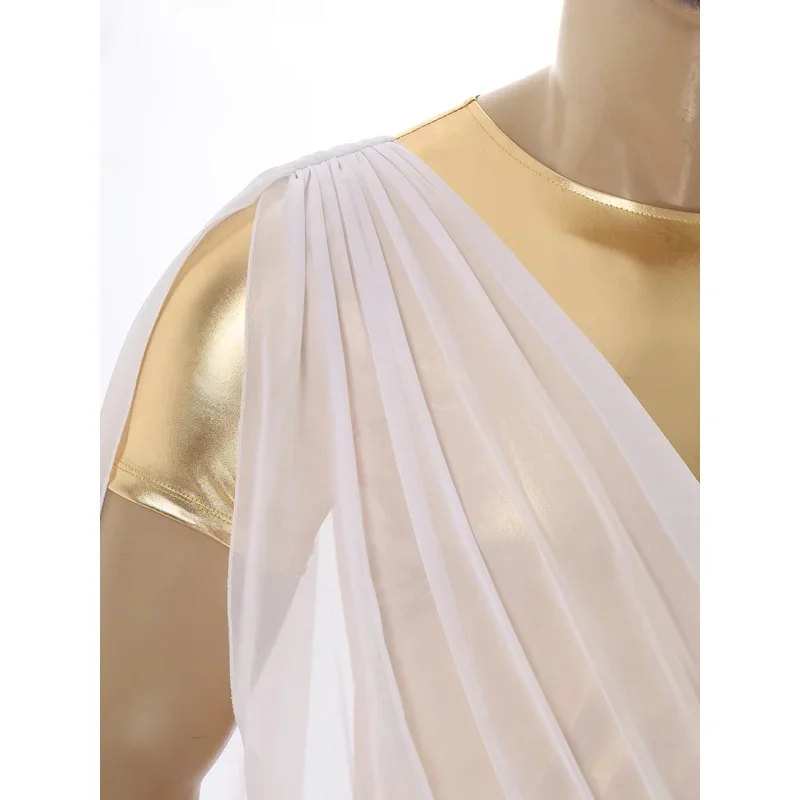 Sky05 Mens Halloween Ancient Greek Zeus God Costumes Rome King Gladiator Warrior Toga Cosplay Dress Up Short Sleeve Robe w99JIu@