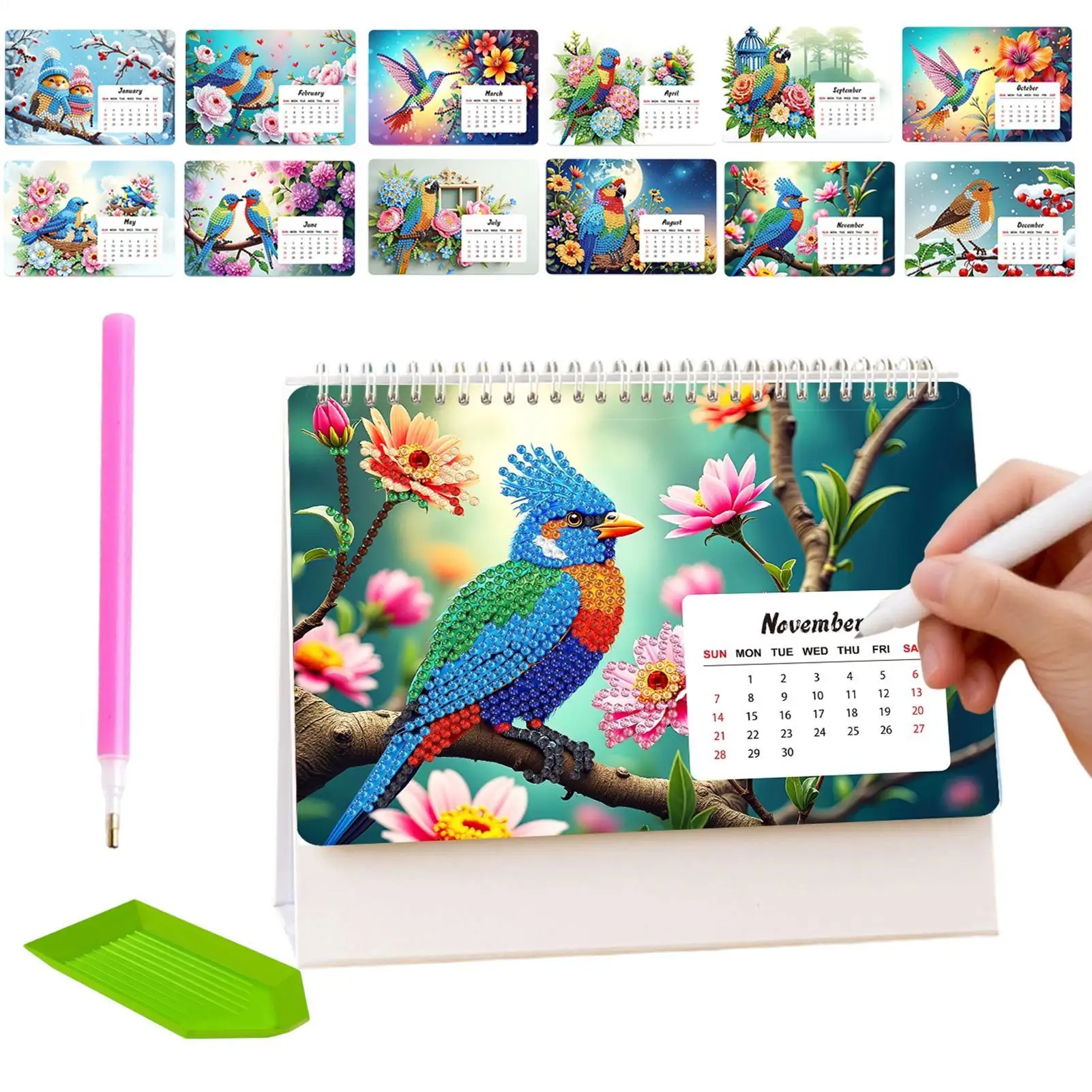 

DIY Rhinestone Painting Desk Calendar Monthly Art Planner 2027 Desk Calendar For Scheduling Organizing Planning Home Office