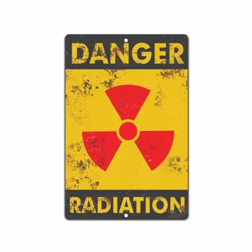 Danger Radiation Metal Tin Sign, Warning Sign, Radiation Area 51 Warning Sign-Aluminum