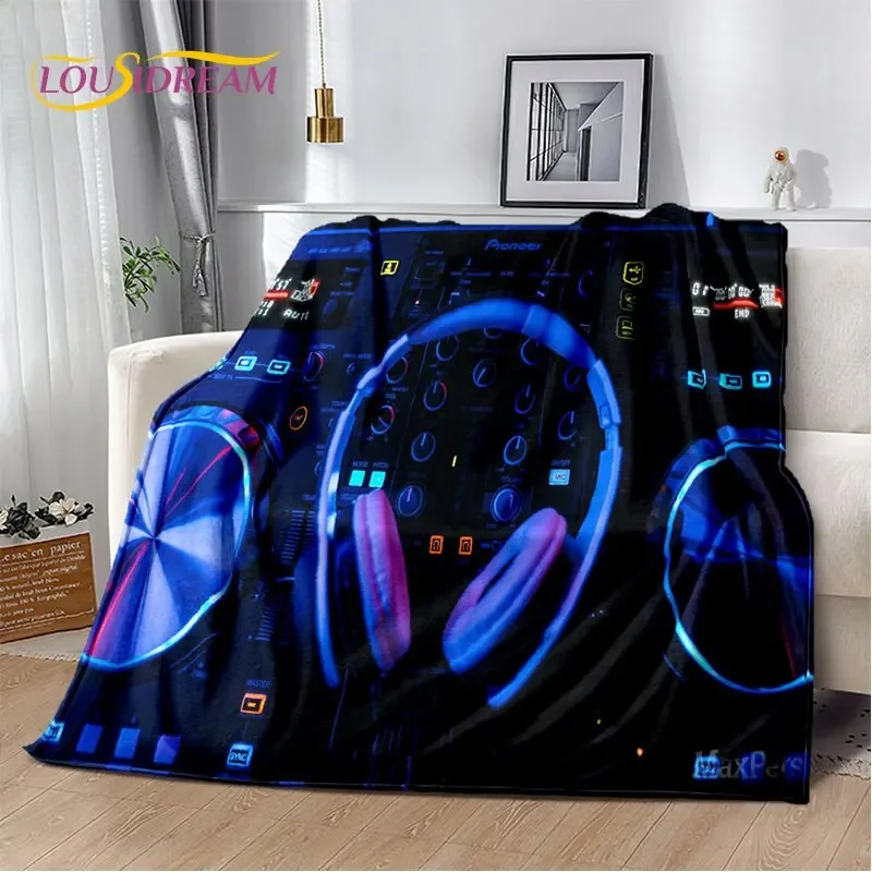 3D Cool DJ Music Screen Keyboard Soft Plush Blanket,Flannel Blanket Warm Throw Blanket for Living Room Bedroom Bed Sofa Picnic