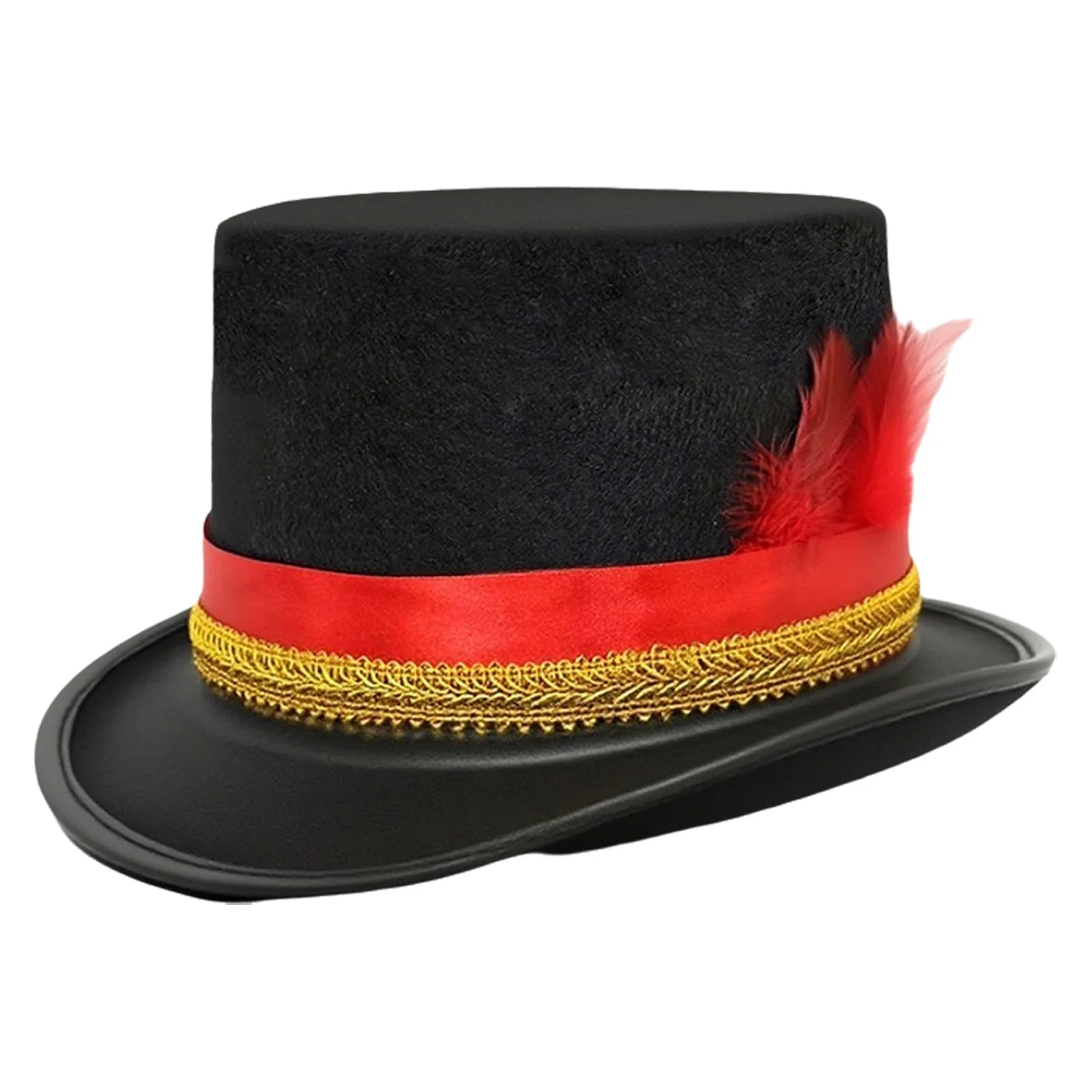 

Fedora Black Top Hat Magician Hat Caps Gentleman Jazz Hat Formal Tuxedo Hat for Men Women Halloween Cosplay Performance Props