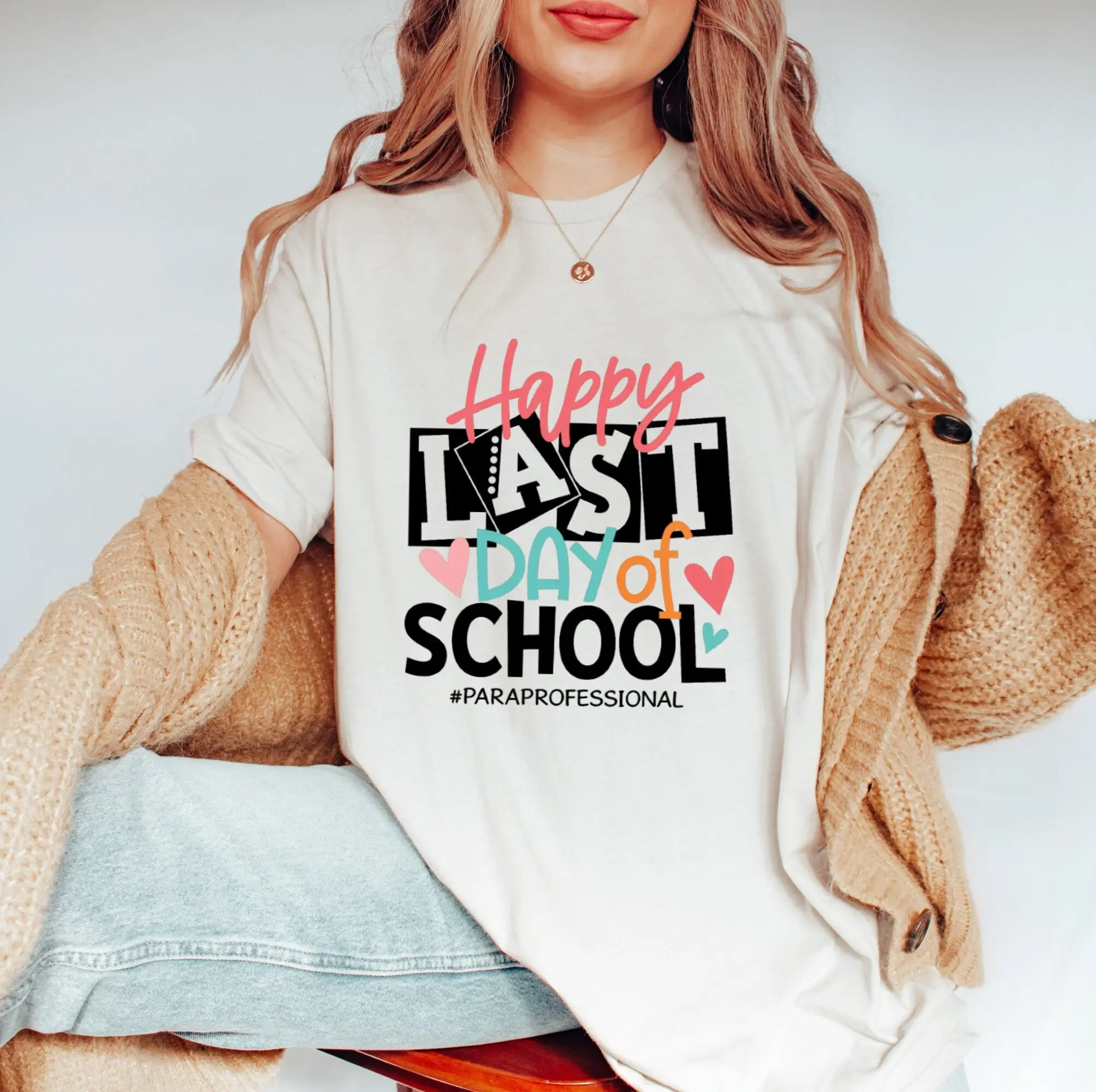 Happy Last Day of School Paraprofessional T Shirt Para End Year Paraeducator Goodbye Outs For Summer